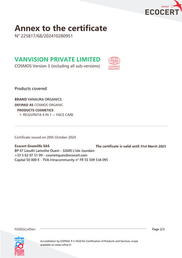 Rejuvinita 4-in-1 Organic Gel (Massage Gel, Leave-on Mask, Cleanser, Soap-Free Wash), 50gm