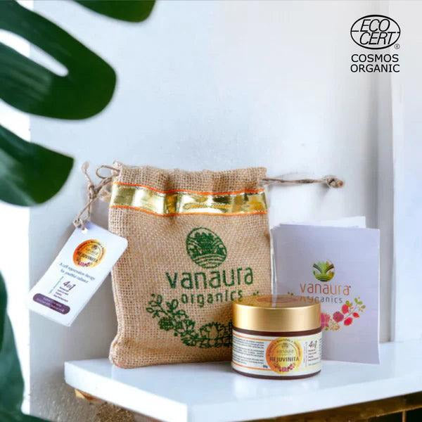  Rejuvinita 4-In-1 Organic Gel (Massage Gel, Leave-On Mask, Cleanser, Soap-Free Wash), 50gm- vanaura organics