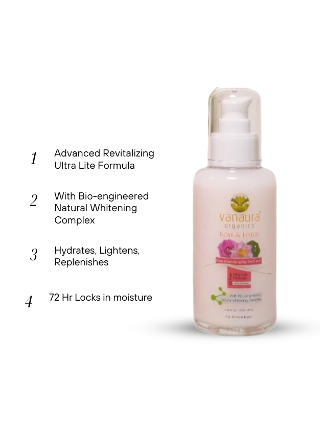 Rose and lotus Deep moisturizing day gel cream With Bio engineered natural whitening complex (All skin types) 100 ML