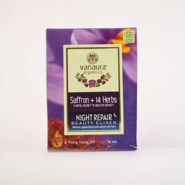 Saffron+14 herbs, Night repair beauty elixer - Vanaura Organics