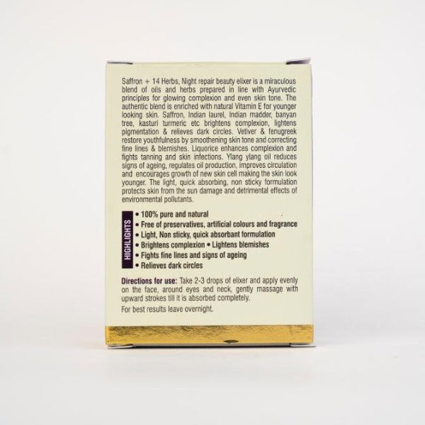 Saffron+14 herbs, Night repair beauty elixer - Vanaura Organics