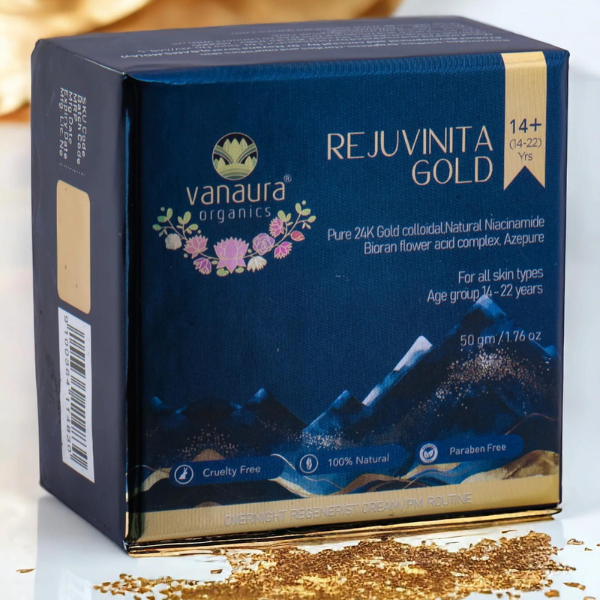 Rejuvinita gold 14+ (for 14 -22 yrs)-Overnight Regenerist Nourishing Cream- 50g- vanaura organics
