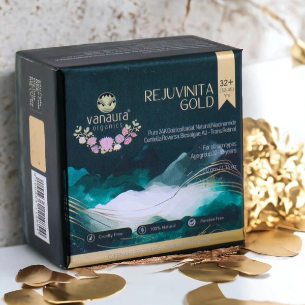  Rejuvinita Gold 32+ ( For 32-45yrs) -Overnight Regenerist Nourishing Cream- 50g- vanaura organics
