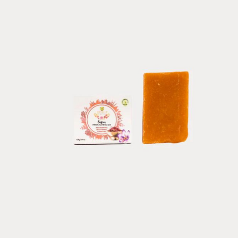 Saffron Herbal Bathing Bar- (Rejuvenating, Brightening, Clarifying)-125g - vanaura organics