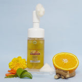 Orange and marigold Mild foaming face cleanser with silicon brush