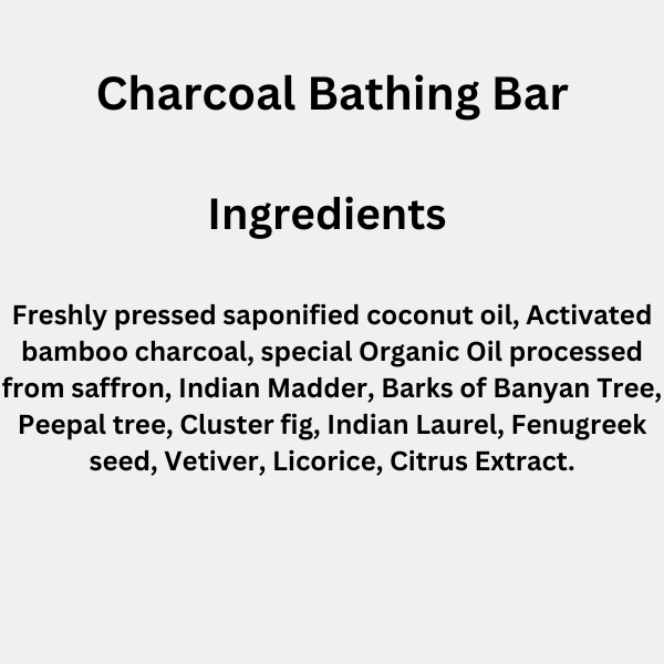 Charcoal Bathing Bar - (Exfoliating, Cleansing, Detoxifying) Natural Handcrafted Bar(125g)- vanauraorganics
