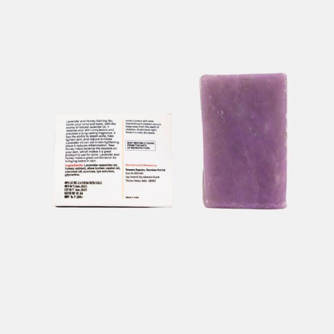 Lavender And Honey Bathing Bar - (Cleansing, Skin Lightening, Relaxing) - Natural Handcrafted Bar (125g)- Vanaura organics