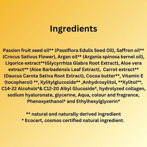 Passion Fruit and Saffron Skin Repairing Rich Moisturizing Body Milk Cream Lotion 200 ML - vanaura oraganics