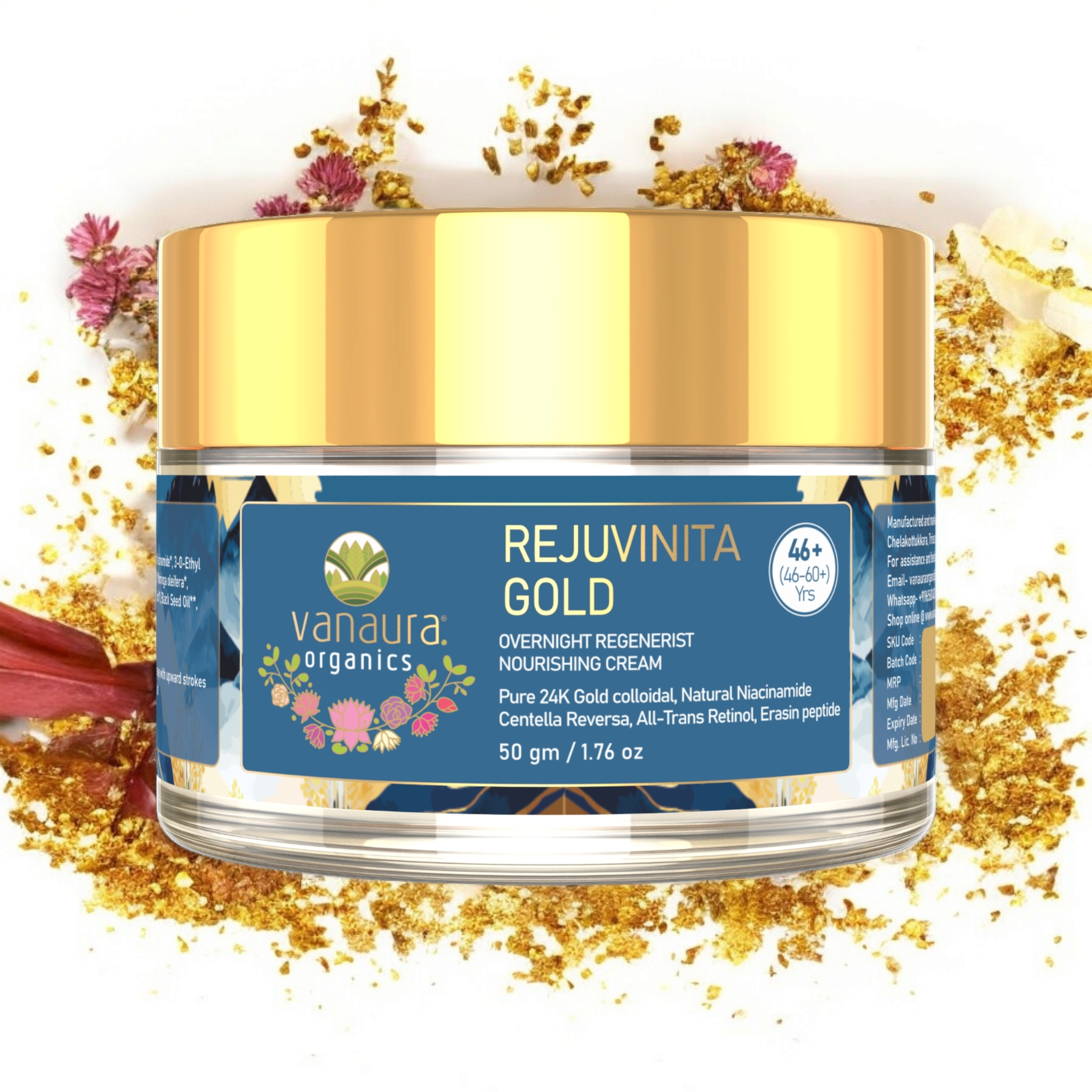 Rejuvinita Gold 46+ (For 46-60+Yrs) - Gold-infused Anti-Aging cream | All in One 50 g