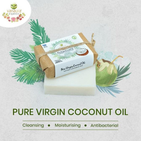 Pure Virgin Coconut Oil Natural Cleansing Bar - (Cleansing, Moisturizing, Anti-Bacterial)-125g - vanaura organics