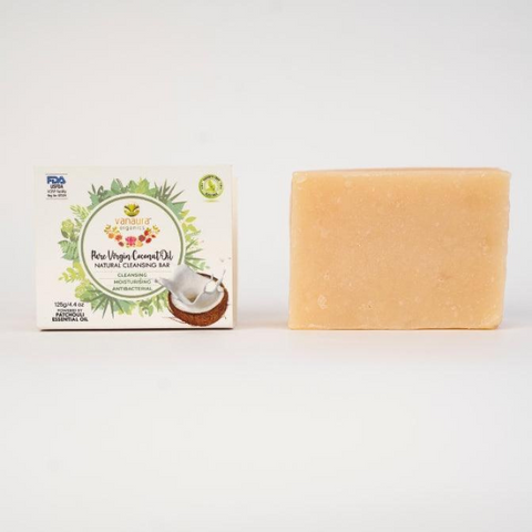 Pure Virgin Coconut Oil Natural Cleansing Bar - (Cleansing, Moisturizing, Anti-Bacterial)-125g - vanaura organics