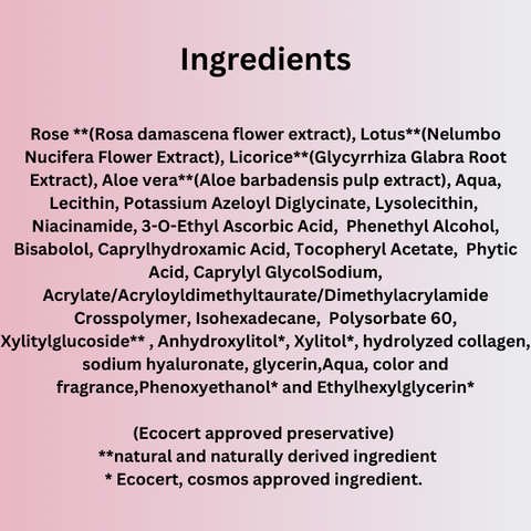 Rose and lotus Deep moisturizing day gel cream With Bio engineered natural whitening complex (All skin types) - vanaura organics