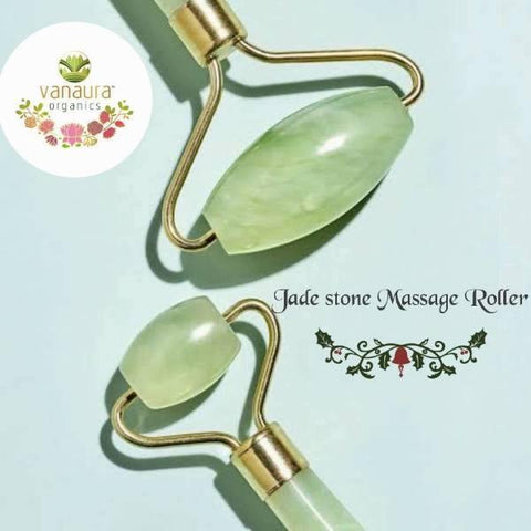 Natural Jade Gem Stone Face Massage Roller - vanauraorganics