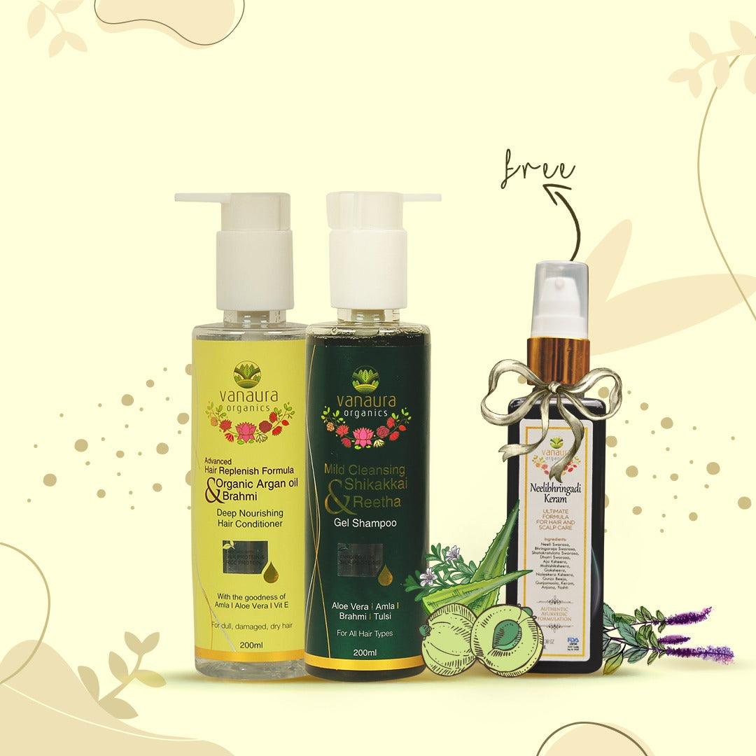 Combo Offer 11: Ayurvedic and advanced organic hair care Combo for Clean, smooth, shiny hair - vanauraorganics